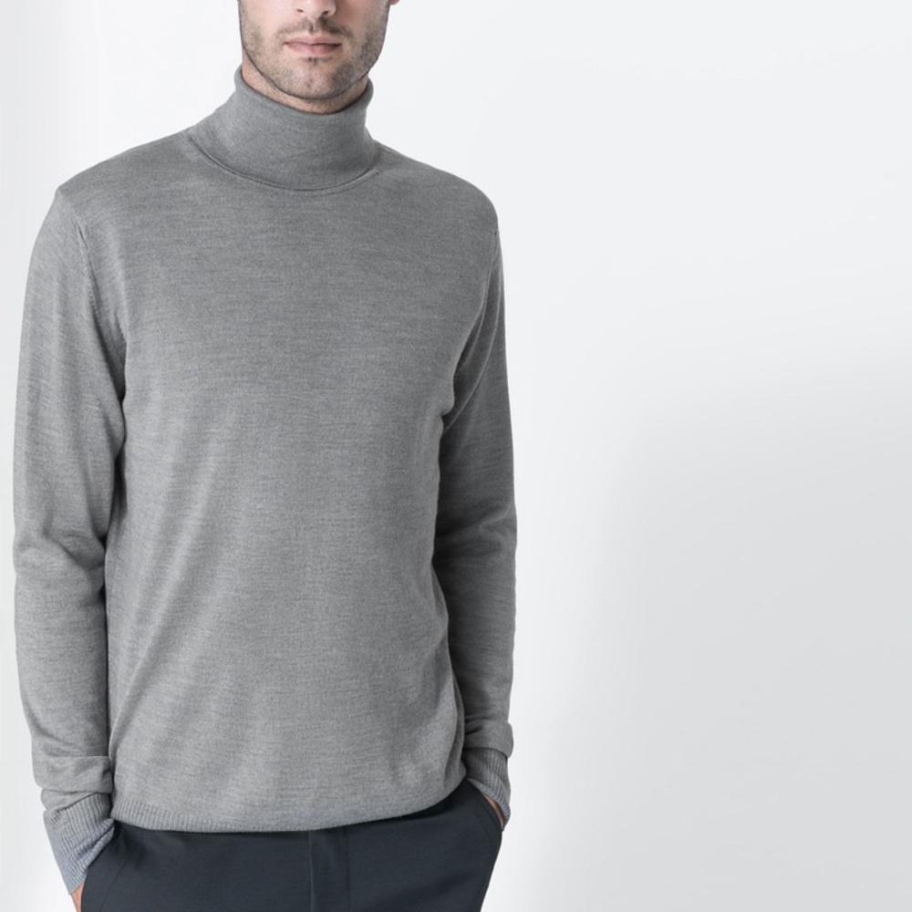 Zara Mens Gray Turtleneck